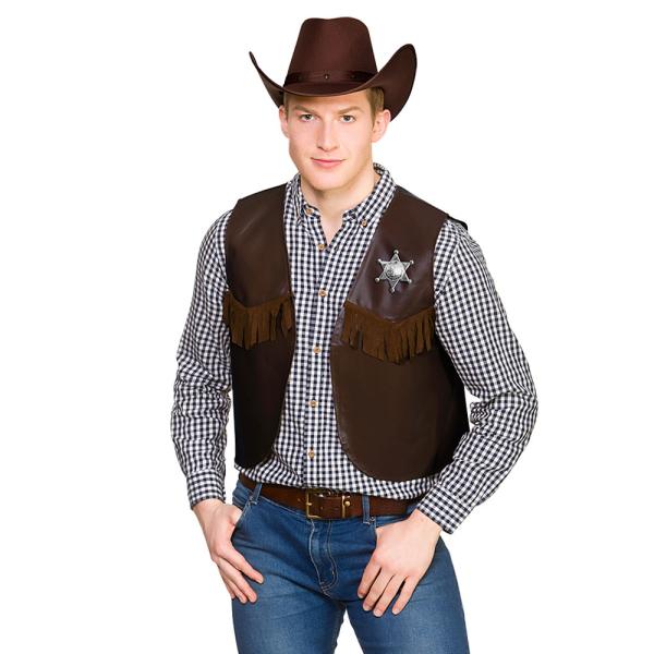 Cowboy Vest Mørkebrun