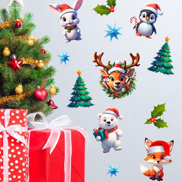 Veggklistremerker med Julemotiv 12-pakning