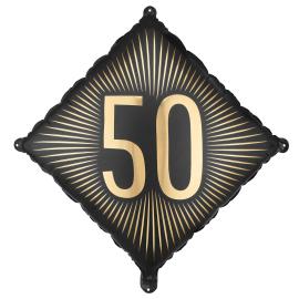 Folieballong 50 Svart/Gull 46 cm