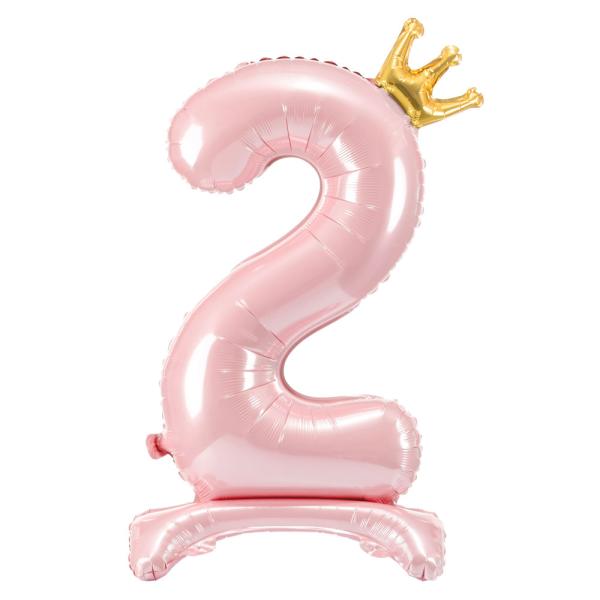 Stående Tallballong med Krone Rosa