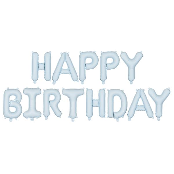 Happy Birthday Ballonggirlander Blå