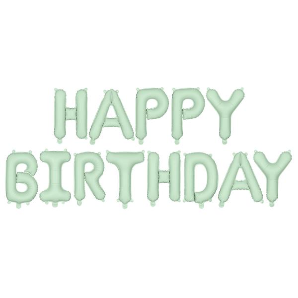 Happy Birthday Ballonggirlander Grønn