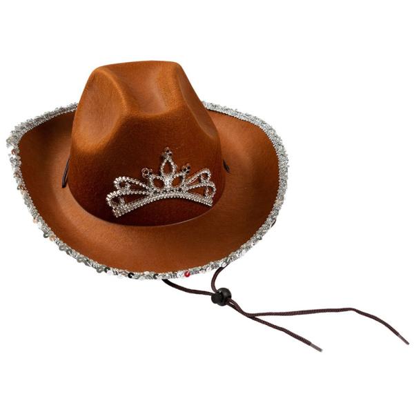 Cowboyhatt med Glitter Brun