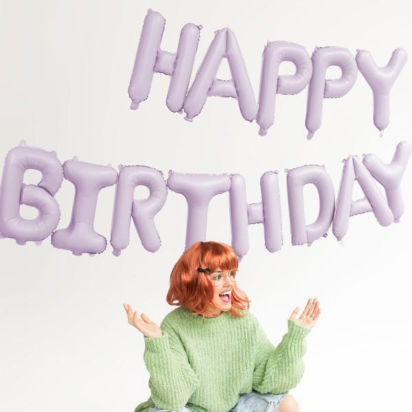 Happy Birthday Ballonggirlander Lilla