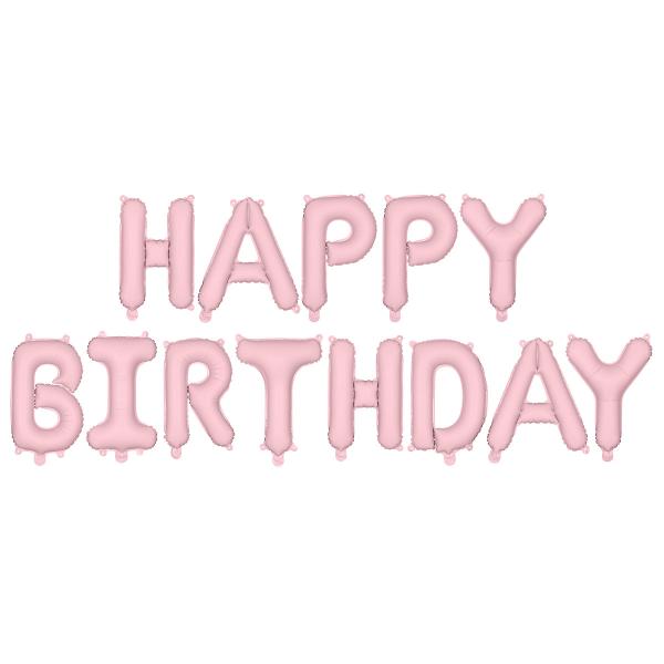 Happy Birthday Ballonggirlander Rosa