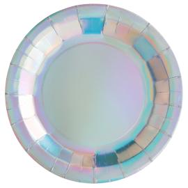 Papptallerkener Iridescent Silver