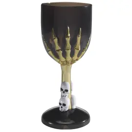 Vinglass med Skjeletthånd