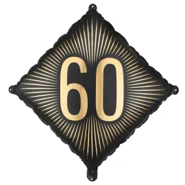 Folieballong 60 Svart/Gull 46 cm