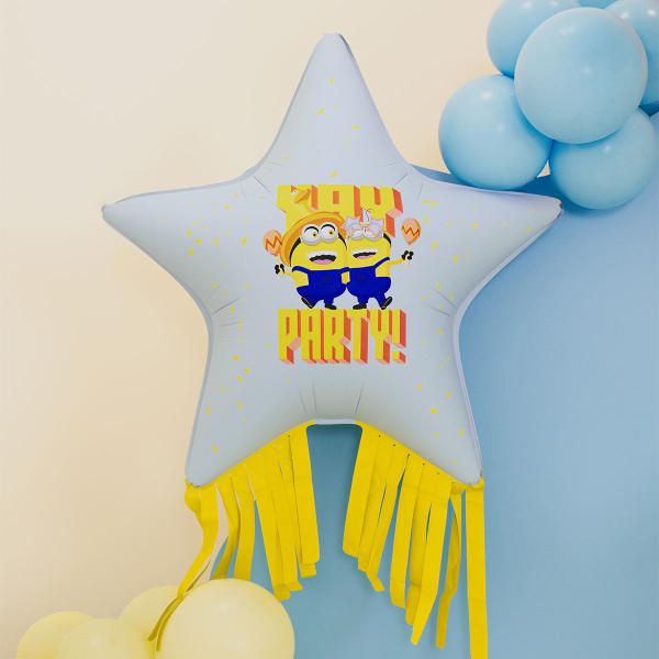 Minions Folieballong Stjerne med Frynser 72 cm
