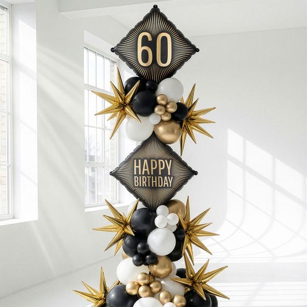 Folieballong 60 Svart/Gull 46 cm