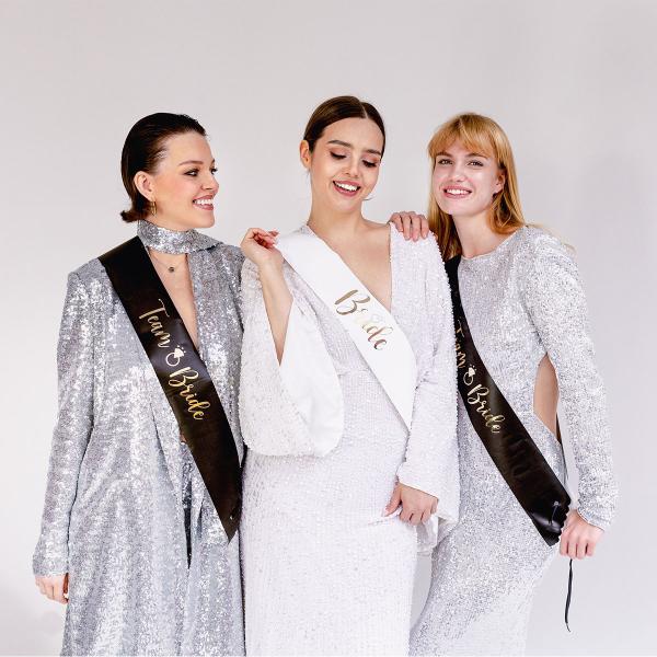 Ordensbånd Bride & Team Bride Svart/Hvit 6-pakning