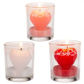 Hjertelys i Dekorativt Glass