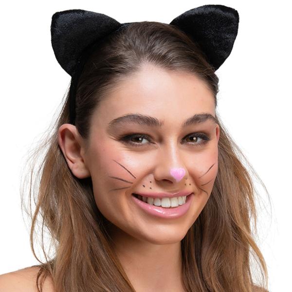 Hårbøyle med Katteører Svart