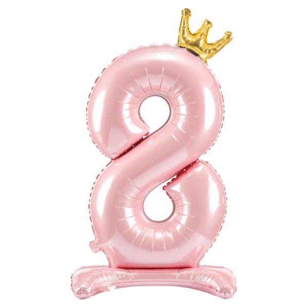 Stående Tallballong med Krone Rosa