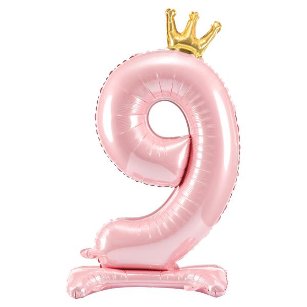 Stående Tallballong med Krone Rosa