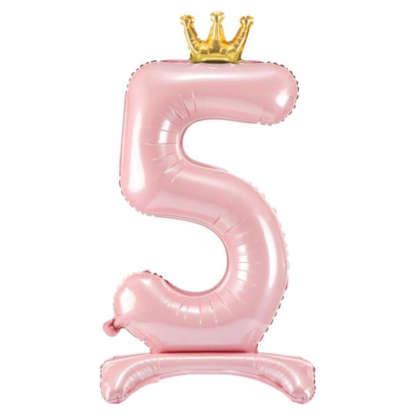 Stående Tallballong med Krone Rosa
