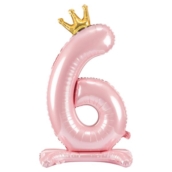 Stående Tallballong med Krone Rosa