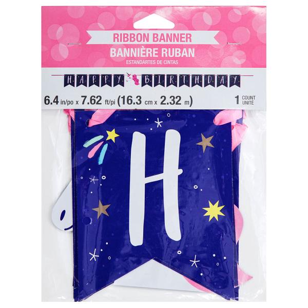 Happy Birthday Enhjørning Banner Stars