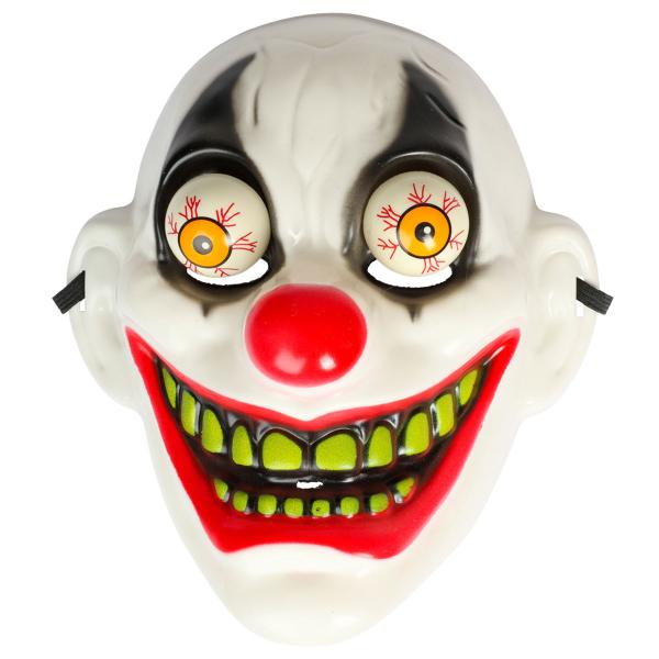 Gal Klovnemaske med Bevegelige Øyne