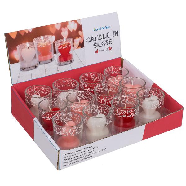 Hjertelys i Dekorativt Glass