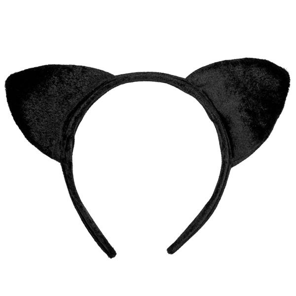 Hårbøyle med Katteører Svart