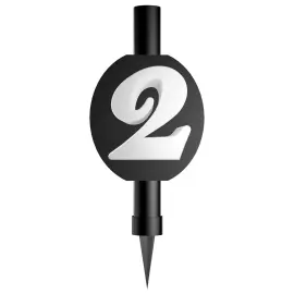 Svart Isfakkel med Tallet 2
