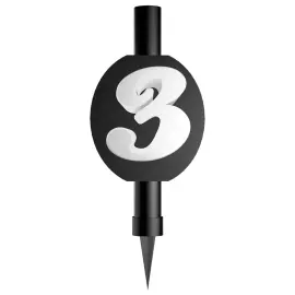 Svart Isfakkel med Tallet 3