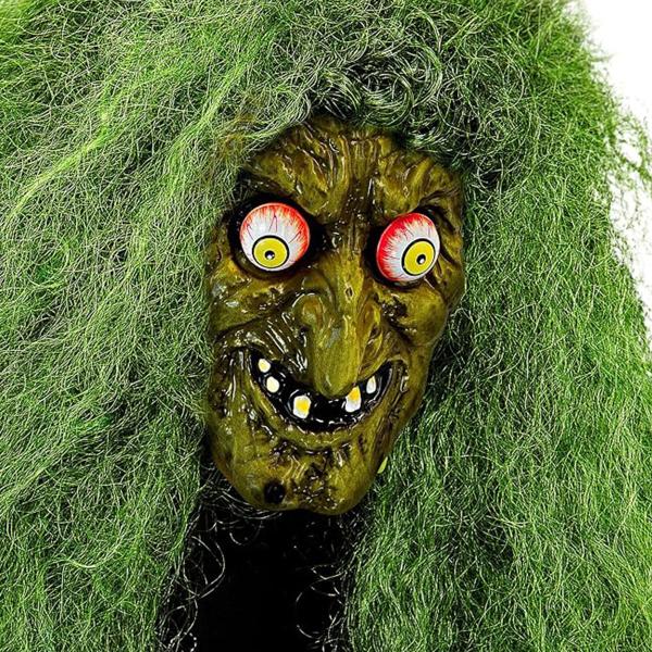 Heksemaske med Bevegelige Øyne Grønn