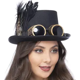 Gothic Viktoriansk Steampunk H&oslash;y Hatt