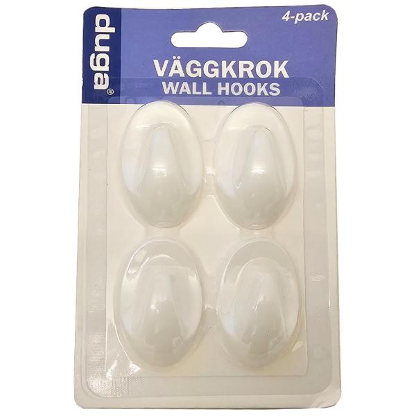 Veggkroker Selvklebende 4-pakning