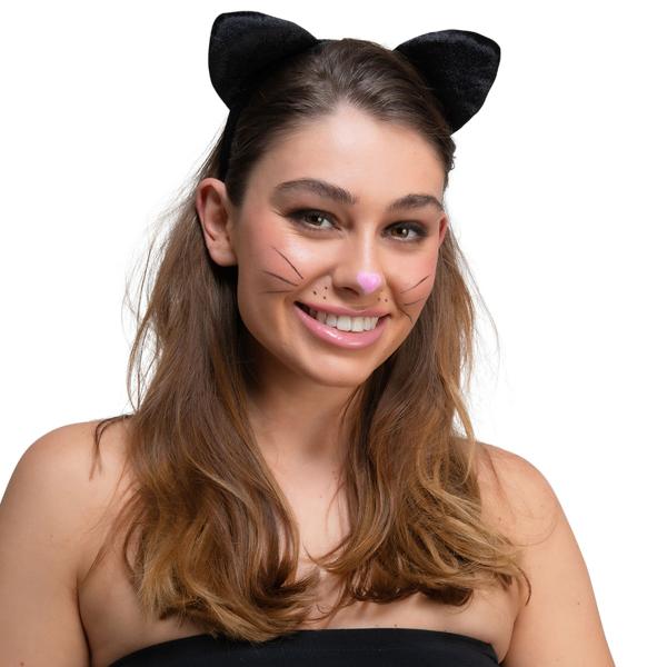 Hårbøyle med Katteører Svart