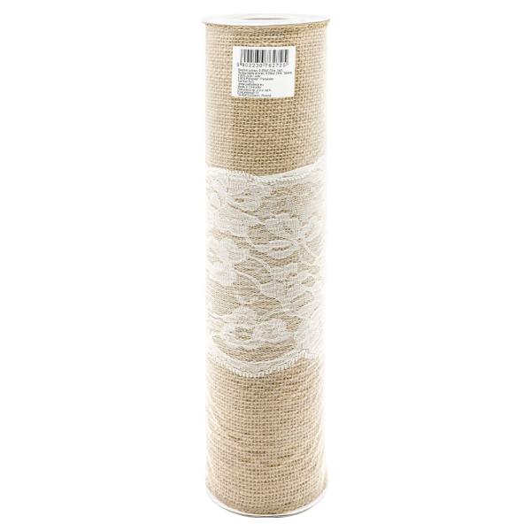 Bordløper Jute med Blonder