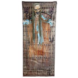 Lenket Dørzombie Animert Prop 180 cm