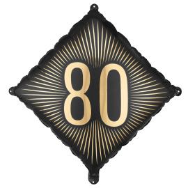 Folieballong 80 Svart/Gull 46 cm