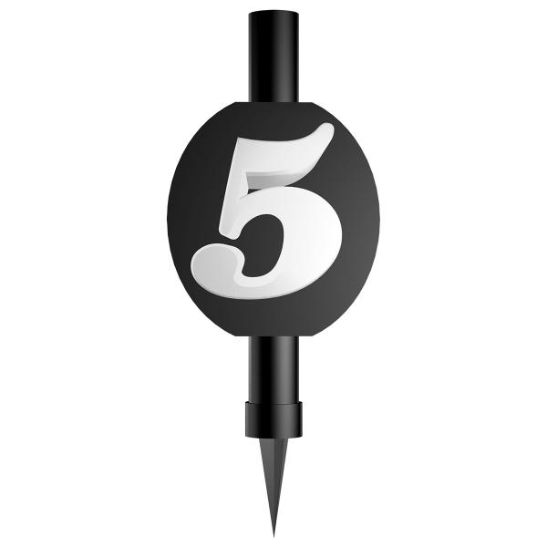 Svart Isfakkel med Tallet 5