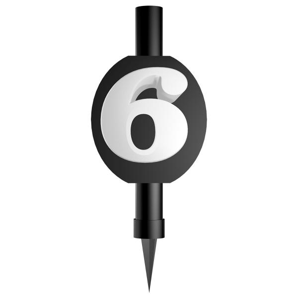 Svart Isfakkel med Tallet 6