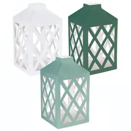Papirlykter Grønn/Hvit