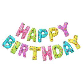 Happy Birthday Flerfargede Bokstavballonger