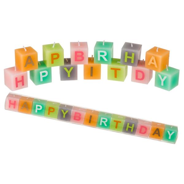 Happy Birthday Firkantede Lys