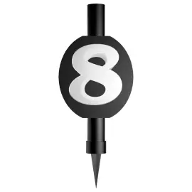 Svart Isfakkel med Tallet 8