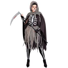 Mannen med Ljåen Kostyme med Skjelett Dame