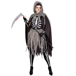 Mannen med Lj&aring;en Kostyme med Skjelett Dame