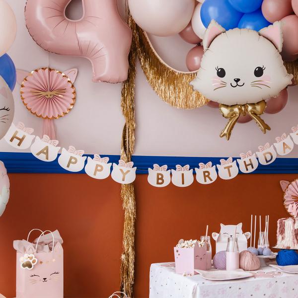 Folieballong Katt med Sløyfe 50 x 60 cm