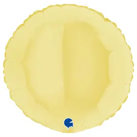 Rund Folieballong Pastellgul Matt