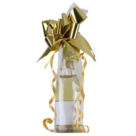 Cellofanpose med Sl&oslash;yfe & Etikett Gull 2-pakning