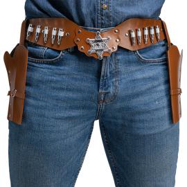 Dobbelt Hylster med Belte Brun