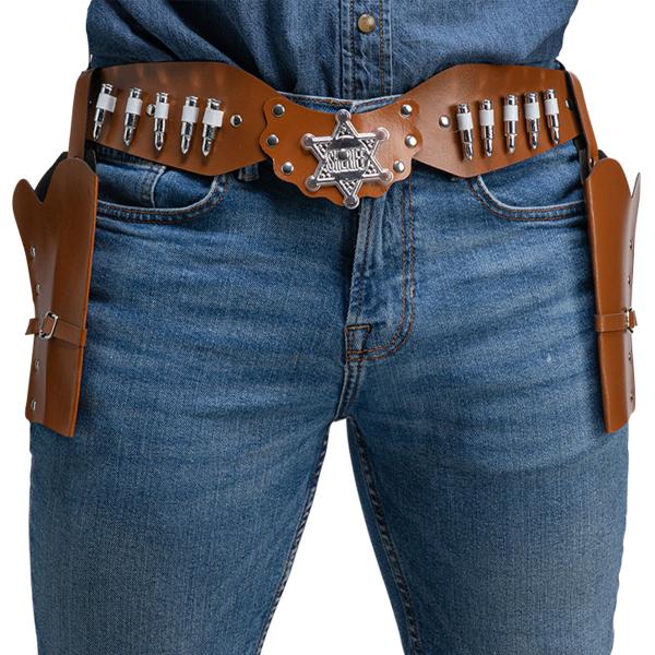 Dobbelt Hylster med Belte Brun