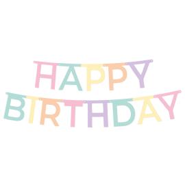 Happy Birthday Bokstavgirlander Lys Pastell