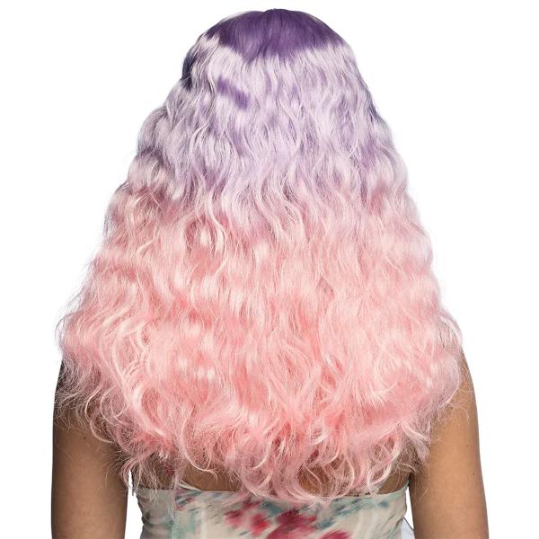 Krøllete Parykk Rosa/Lilla