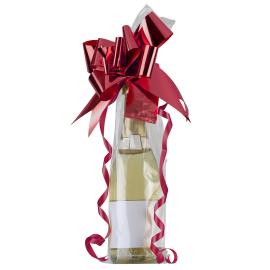 Cellofanpose med Sl&oslash;yfe & Etikett R&oslash;d 2-pakning